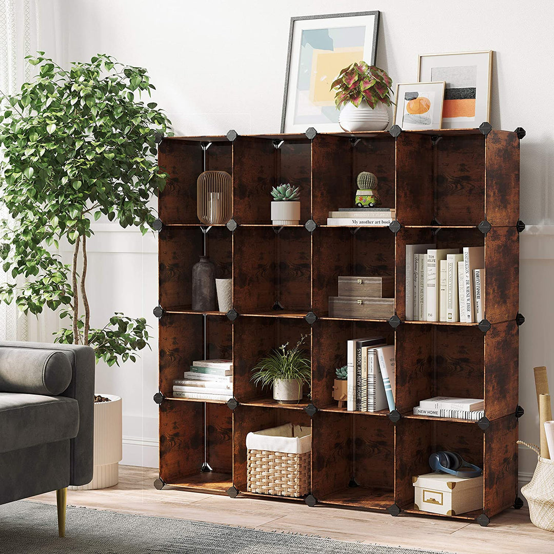 Set of 16 Plastic Cube Storage Organizer