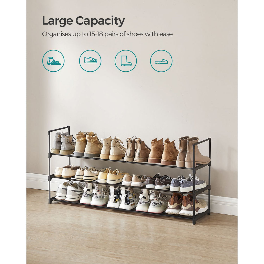3-Tier Metal Shoe Rack 30 x 116 x 55 cm