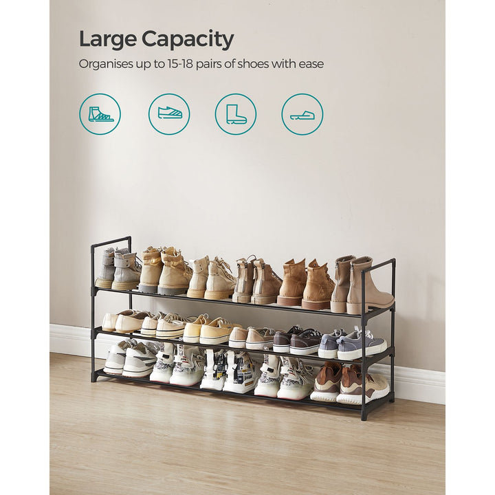 3-Tier Metal Shoe Rack 30 x 116 x 55 cm