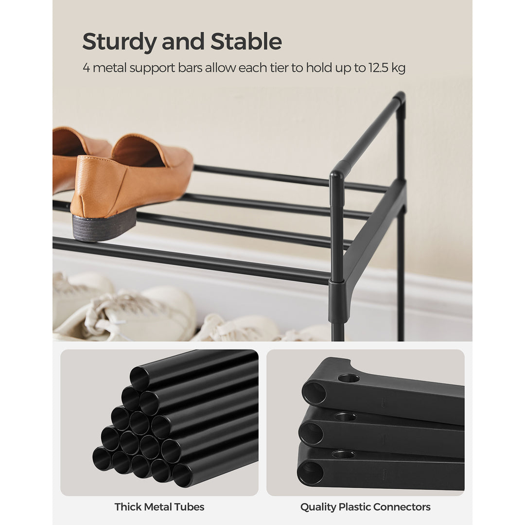 3-Tier Metal Shoe Rack 30 x 116 x 55 cm