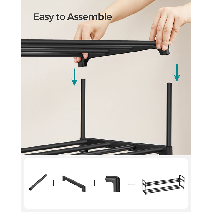 3-Tier Metal Shoe Rack 30 x 116 x 55 cm