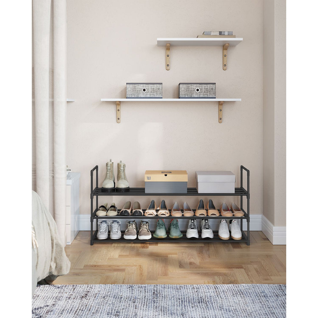 3-Tier Metal Shoe Rack 30 x 116 x 55 cm
