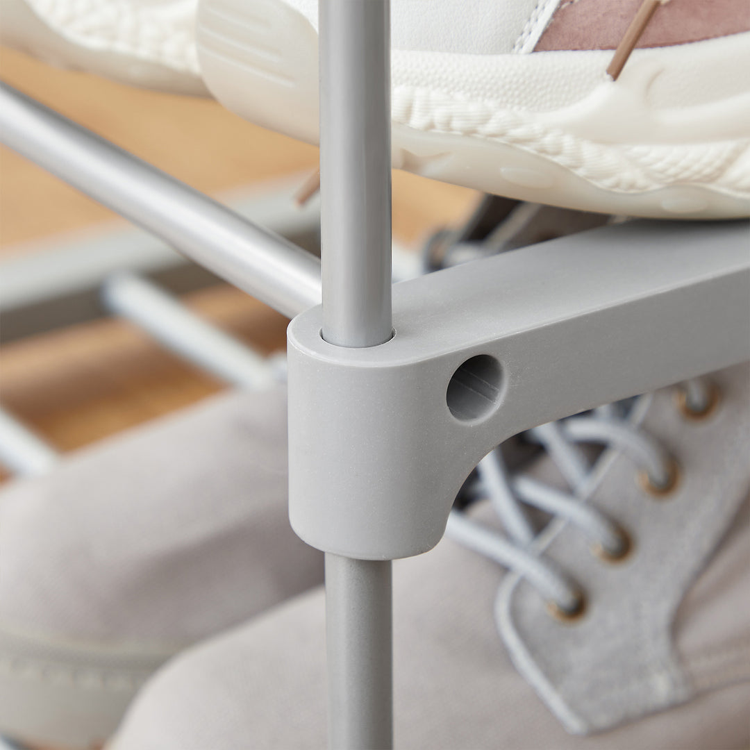 Set of 2 Grey Metal Shoe Storage Organiser