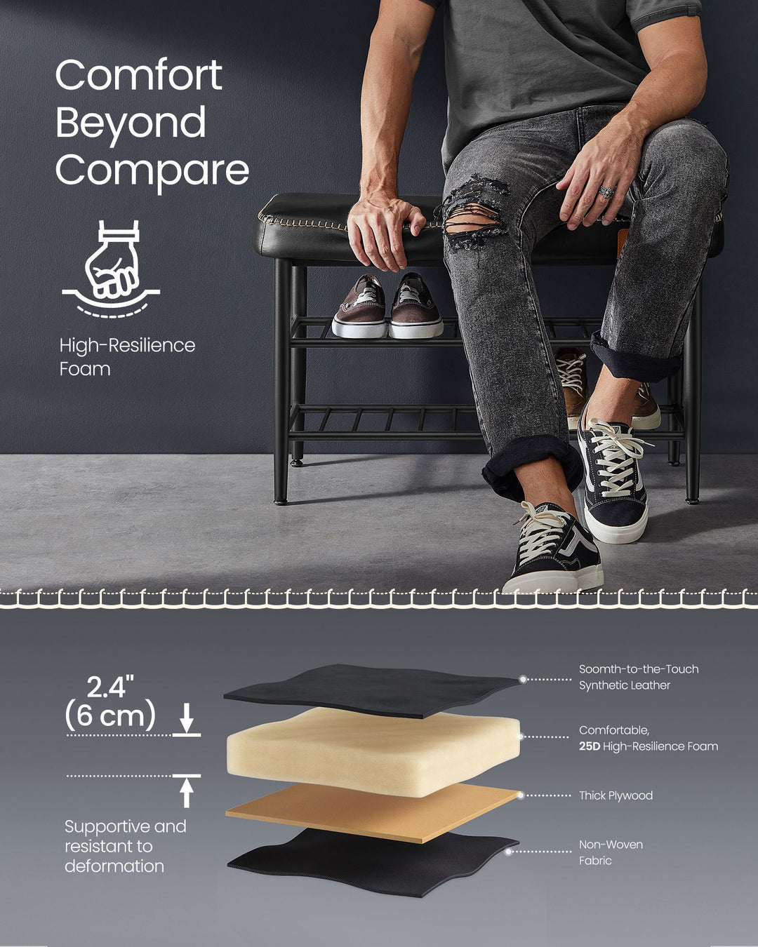 Shoe Bench Synthetic Leather