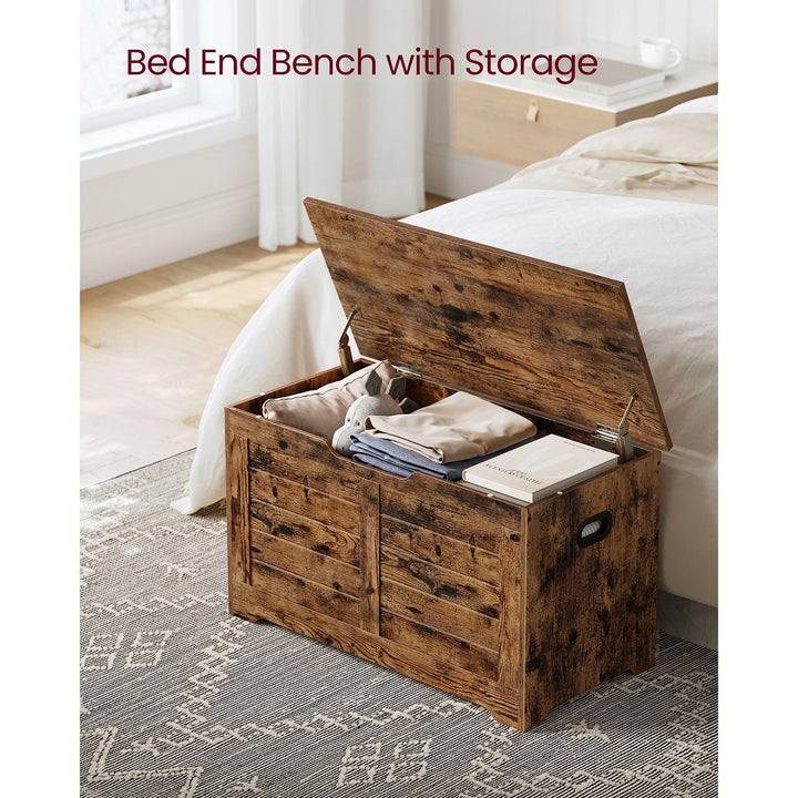 Storage Bench Rustic Brown 40 x 80 x 46 cm