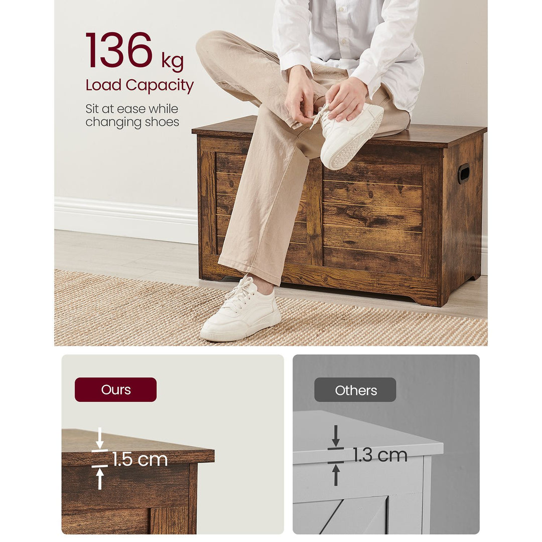 Storage Bench Rustic Brown 40 x 80 x 46 cm