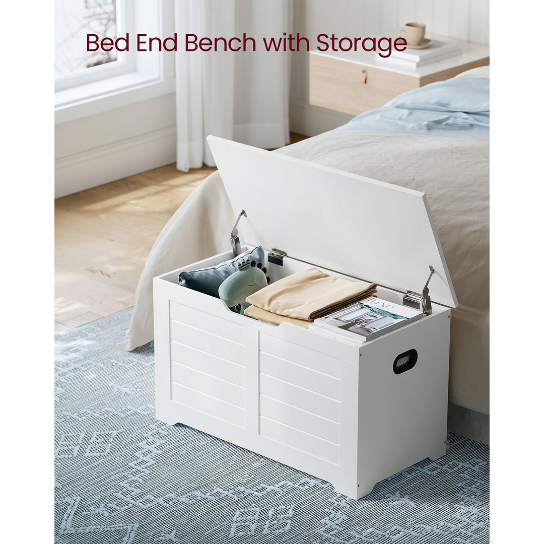 Storage Bench Matte White 40 x 100 x 46 cm