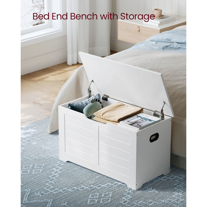 Storage Bench Matte White 40 x 100 x 46 cm