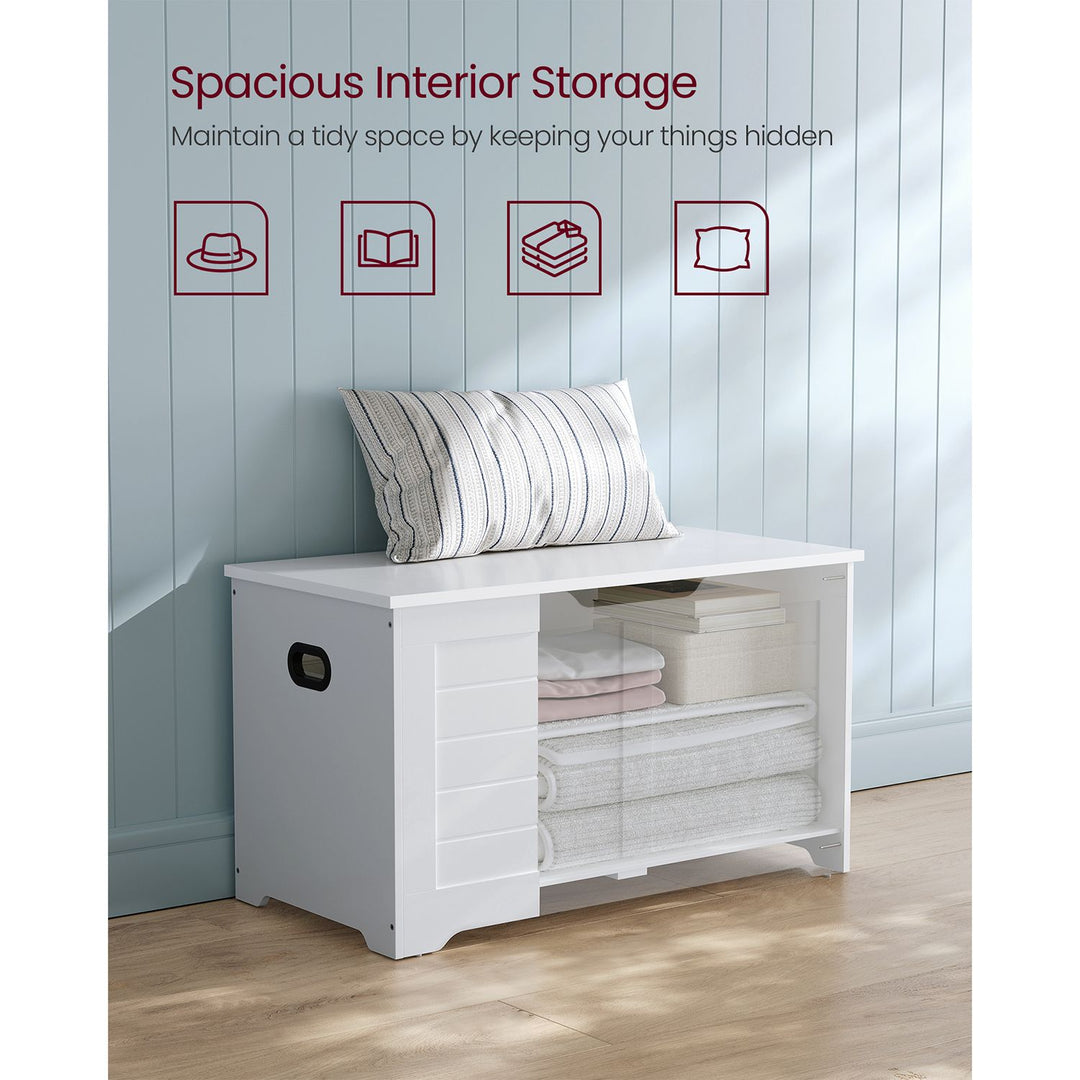 Storage Bench Matte White 40 x 100 x 46 cm