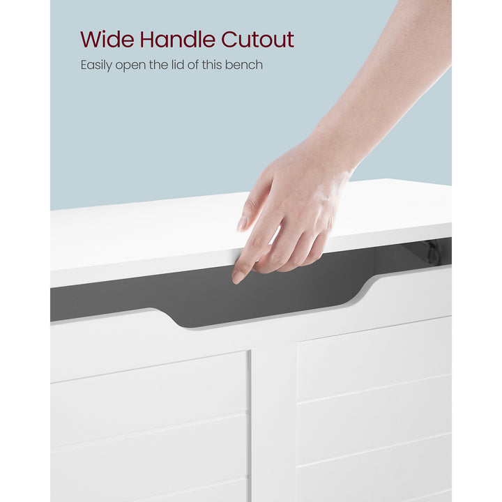 Storage Bench Matte White 40 x 100 x 46 cm