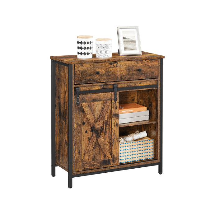 Industrial Storage Sideboard with Sliding Barn Door