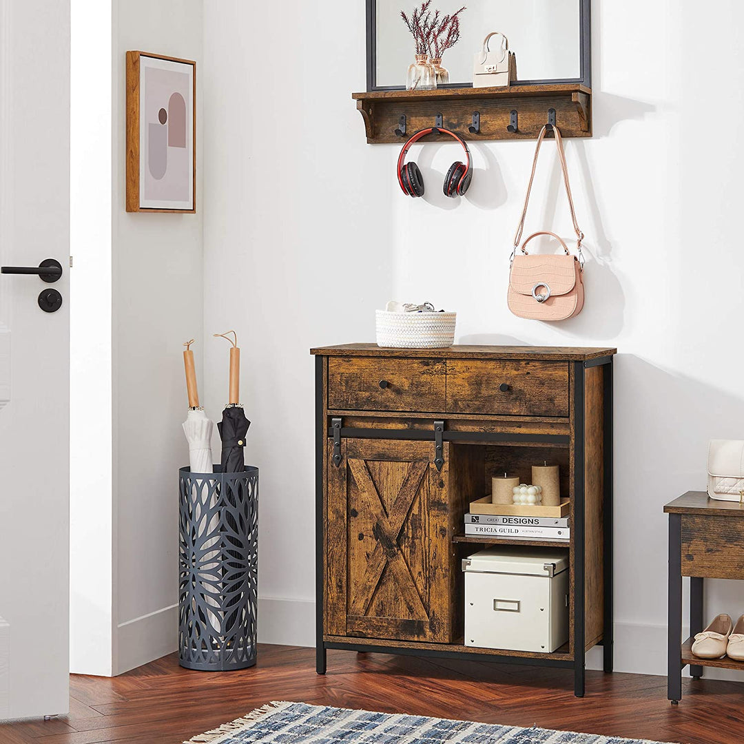 Industrial Storage Sideboard with Sliding Barn Door