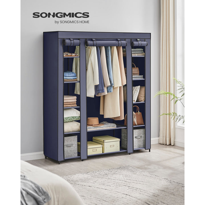 SONGMICS Fabric Wardrobe Navy Blue