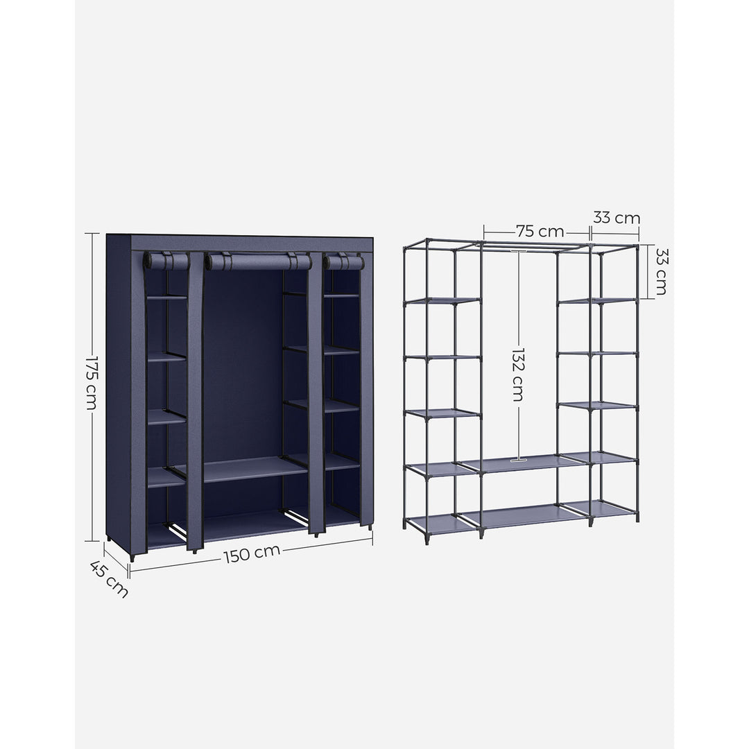 SONGMICS Fabric Wardrobe Navy Blue