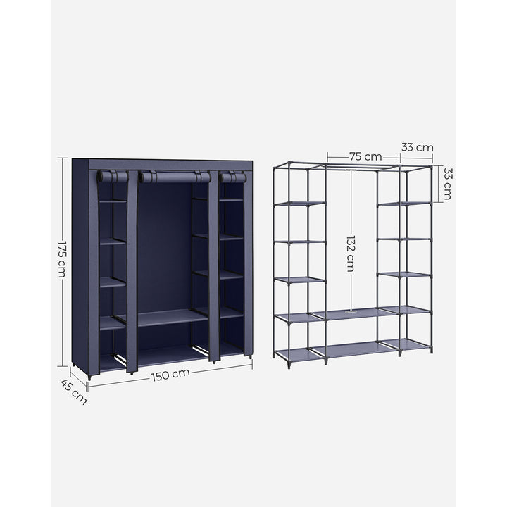 SONGMICS Fabric Wardrobe Navy Blue