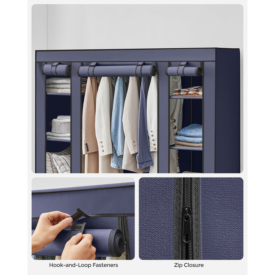 SONGMICS Fabric Wardrobe Navy Blue
