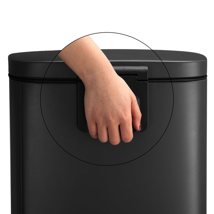Black Step-On Trash Can for Kitchen