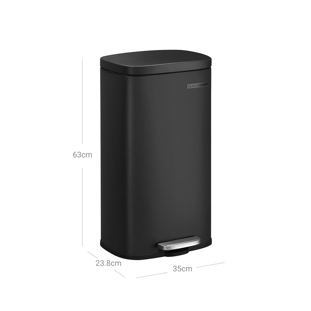 Black Step-On Trash Can for Kitchen