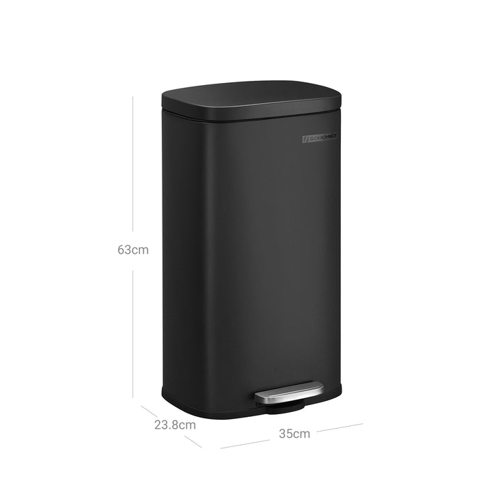 Black Step-On Trash Can for Kitchen