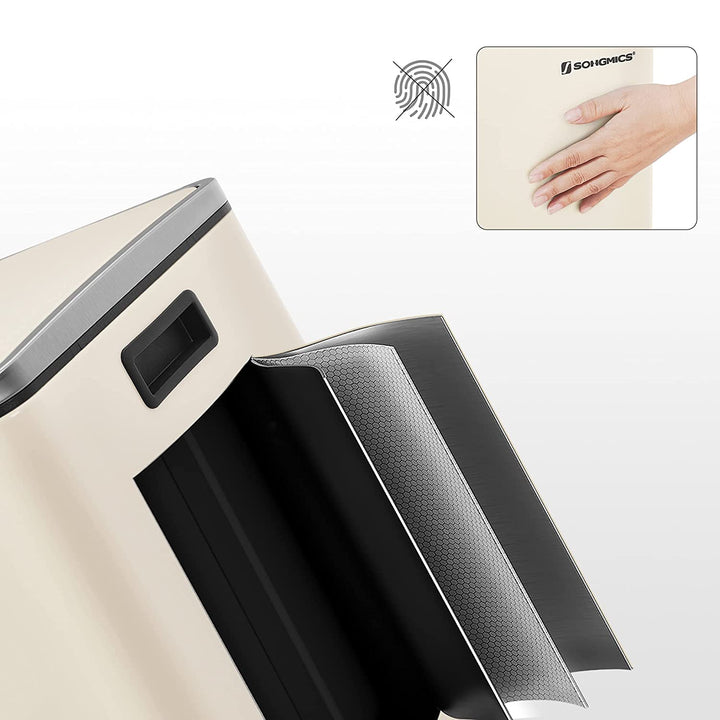 Cream Colour Step-Open Waste Bins with 2 Inner Buckets