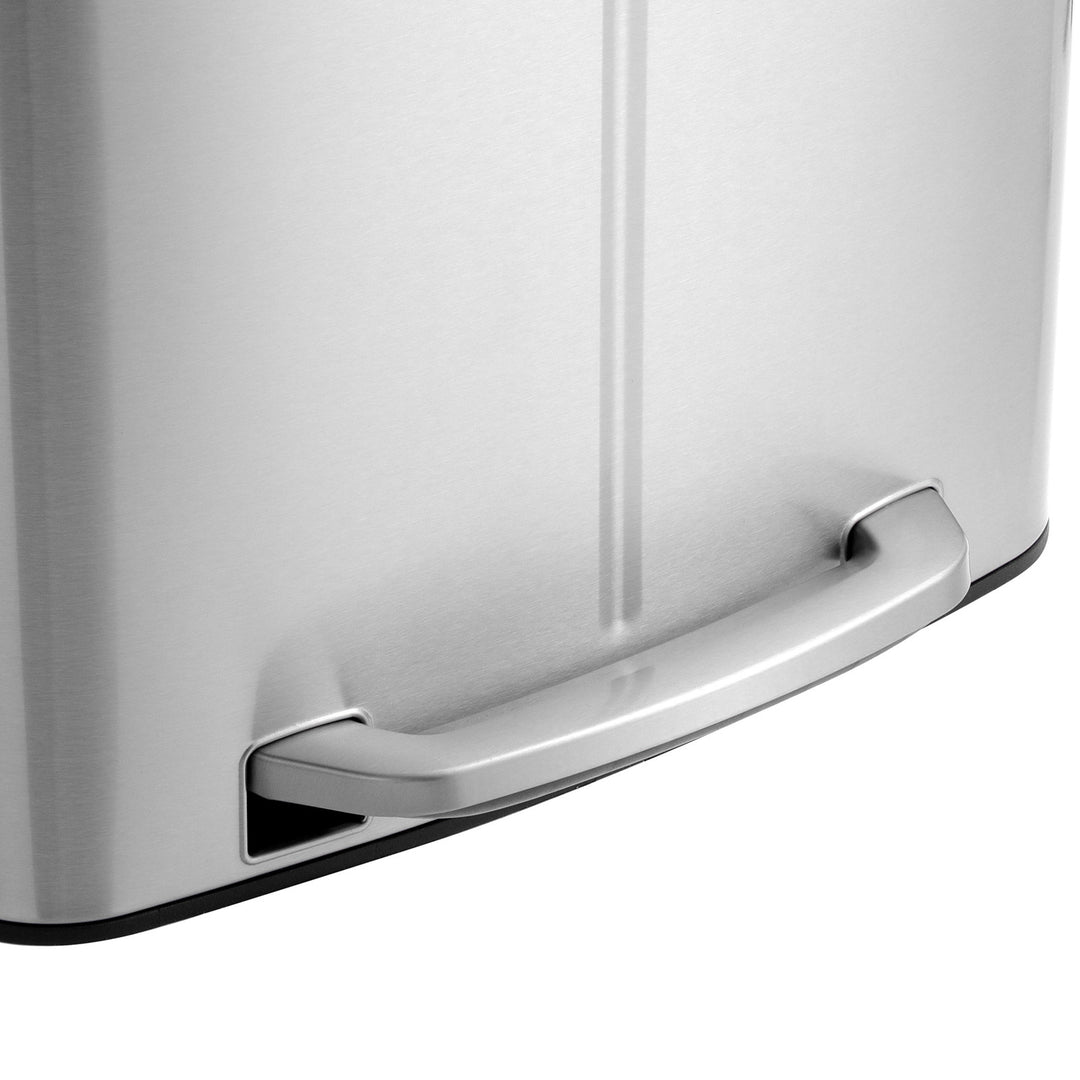 Steel Step-Open Trash Can with 2 Buskets