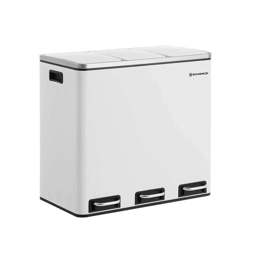 Triple Trash Can with Recycling Bin