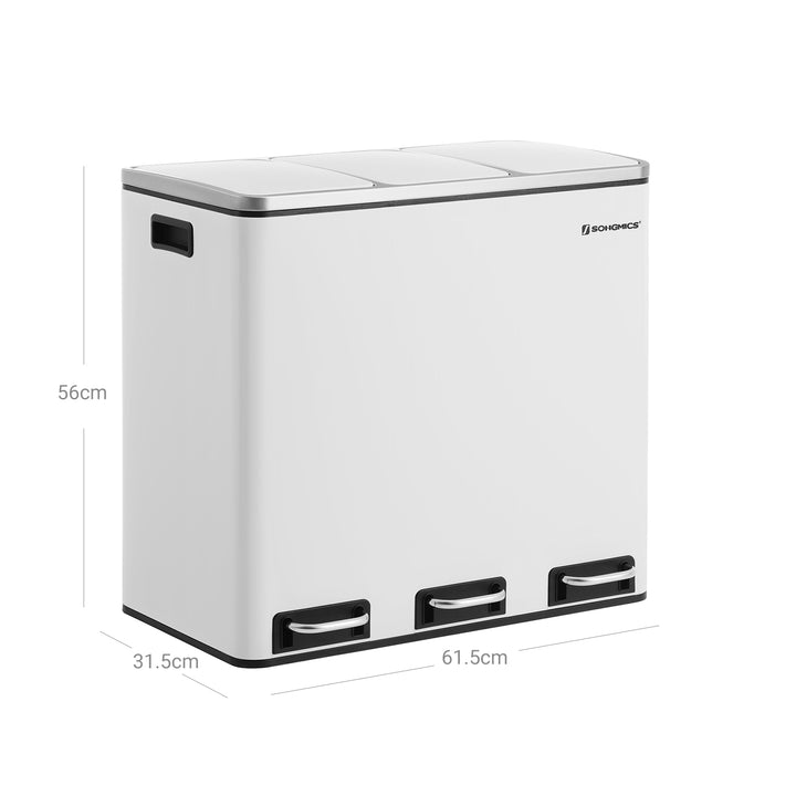 Triple Trash Can with Recycling Bin