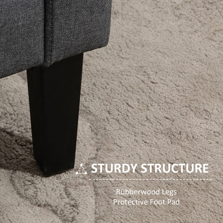 Linen Modern-Curved 2-Seat Sofa Loveseat w/ Thick Cushion Wood Legs Foot Pads Single Compact Home Furniture Grey