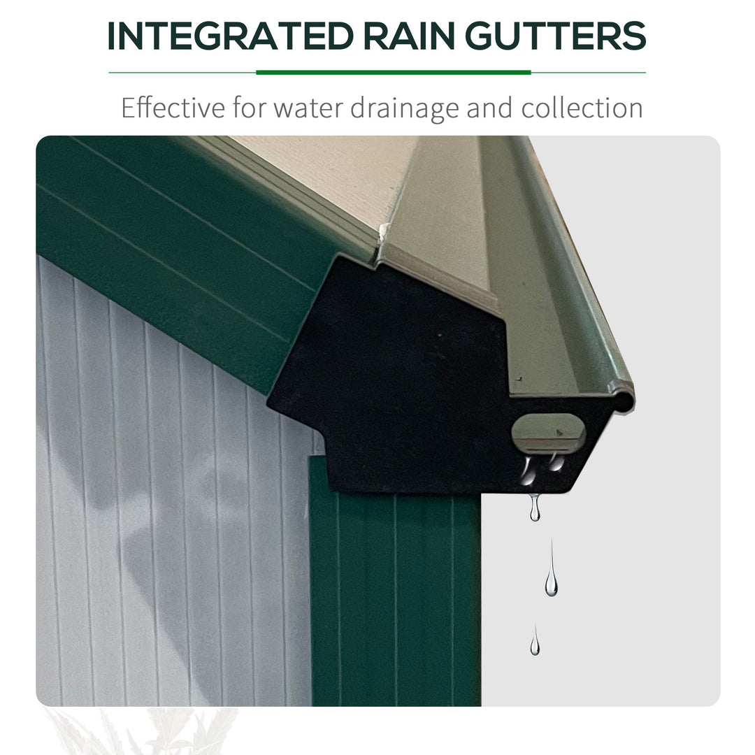 Aluminium Greenhouse Polycarbonate Walk-in Garden Greenhouse Kit with Adjustable Roof Vent, Rain Gutter and Foundation, 8 x 12ft, Clear