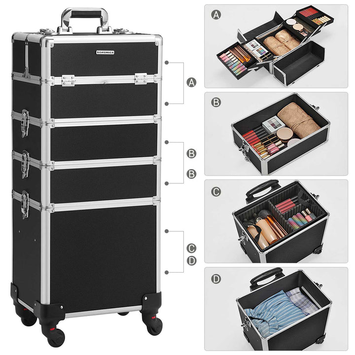 Lockable Rolling Makeup Case