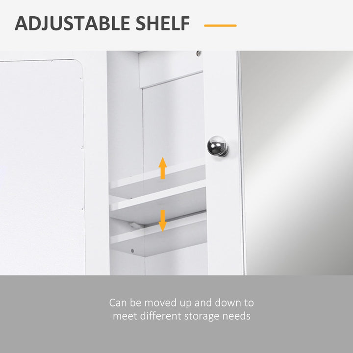 Kleankin Wall-mounted Bathroom Cabinet Mirror Door, 56L x 13W x 58Hcm-White