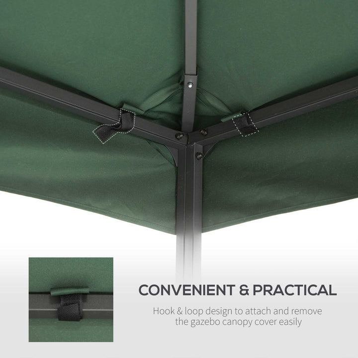 3 x 3 m Gazebo Top Cover Double Tier Canopy Replacement Pavilion Roof Dark Green