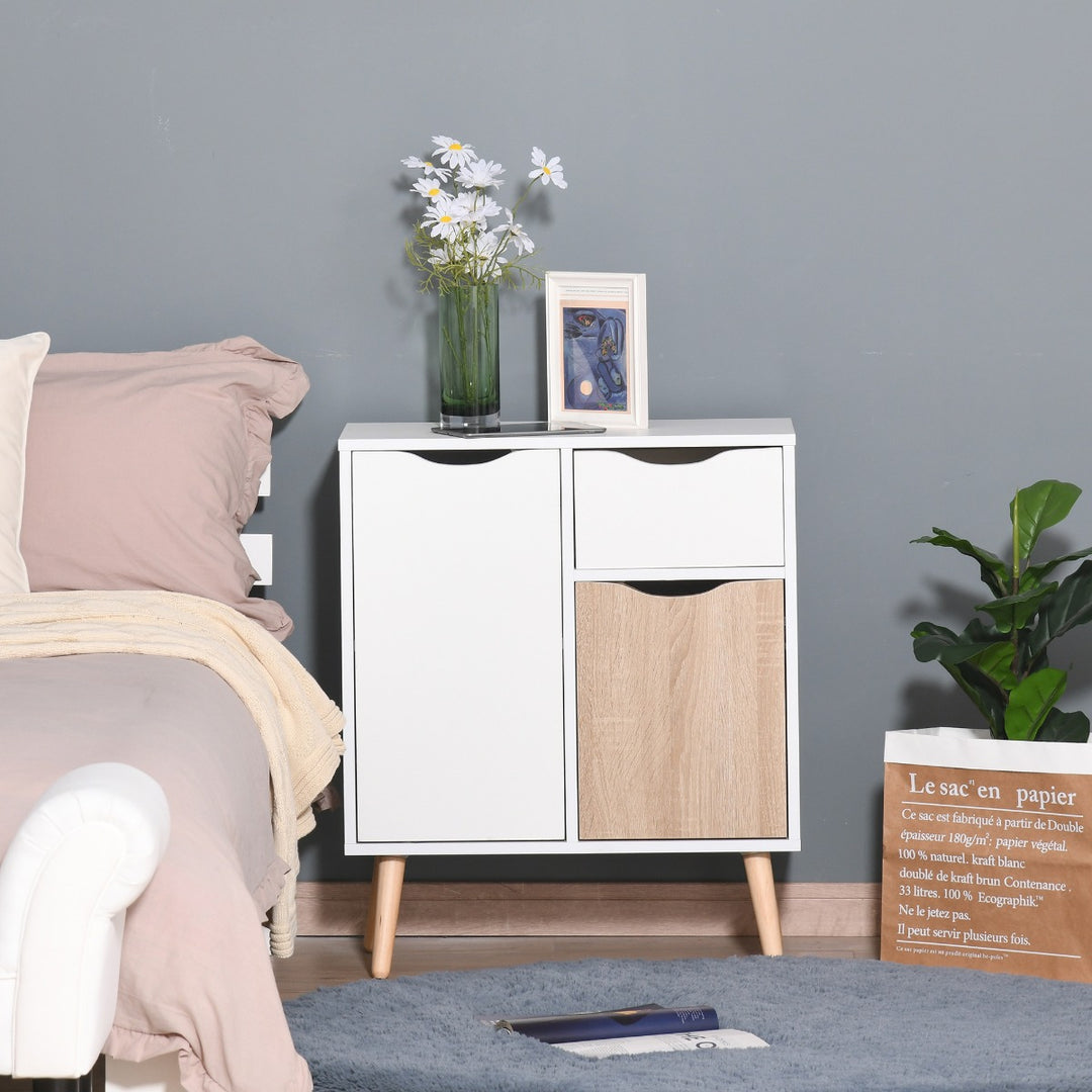 Floor Cabinet Storage Cupboard Sideboard with Drawer for Bedroom, Living Room, Entryway, Natural