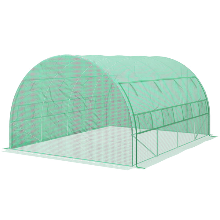 Greenhouse Walk-in Grow House Tent with Roll-up Sidewalls, Green