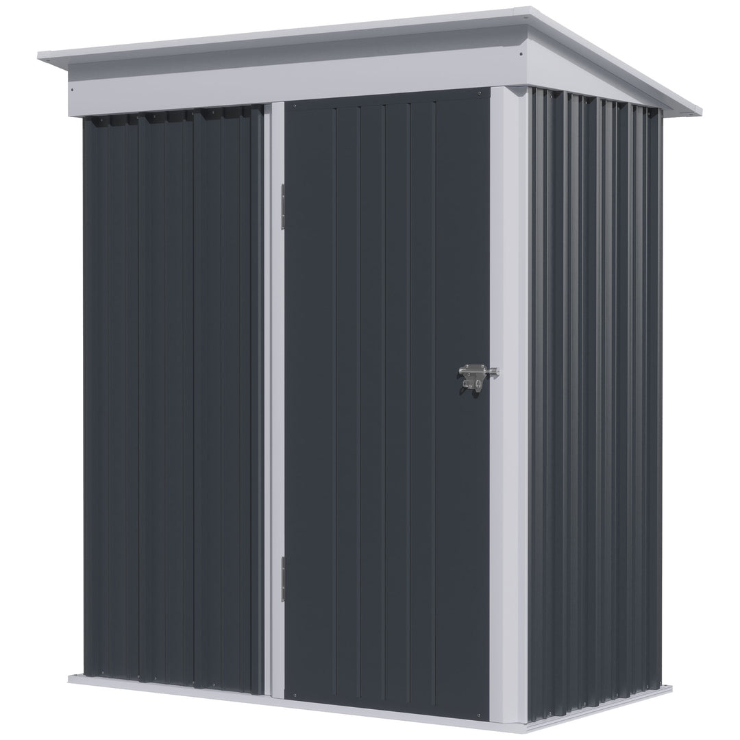 Metal Garden Shed for Tool Motor Bike, w/ Adjustable Shelf Dark Grey