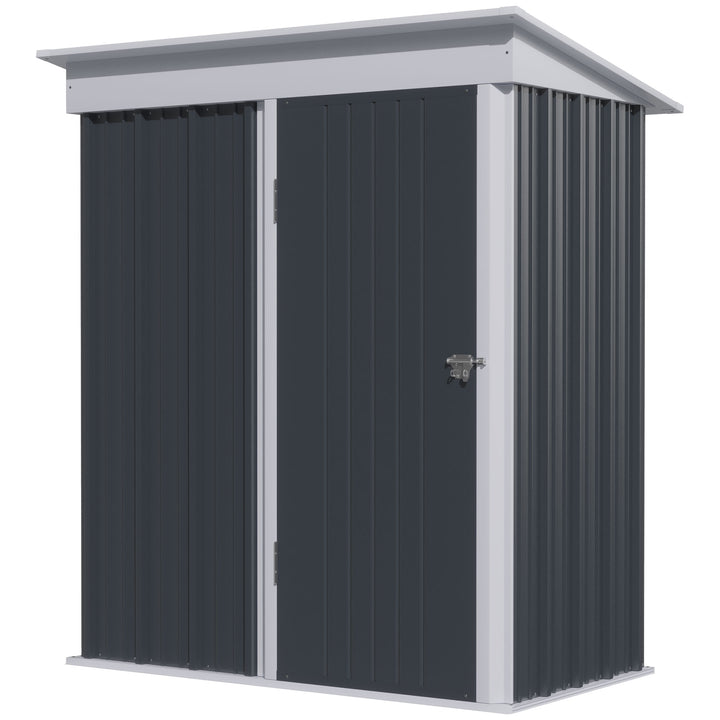 Metal Garden Shed for Tool Motor Bike, w/ Adjustable Shelf Dark Grey