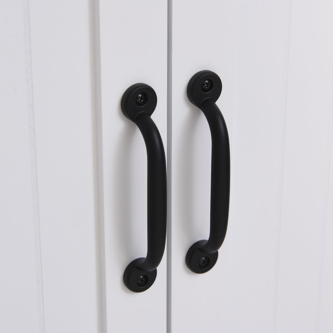 Accent Floor Storage Cabinet Kitchen Pantry with Adjustable Shelves and 2 Lower Doors, White