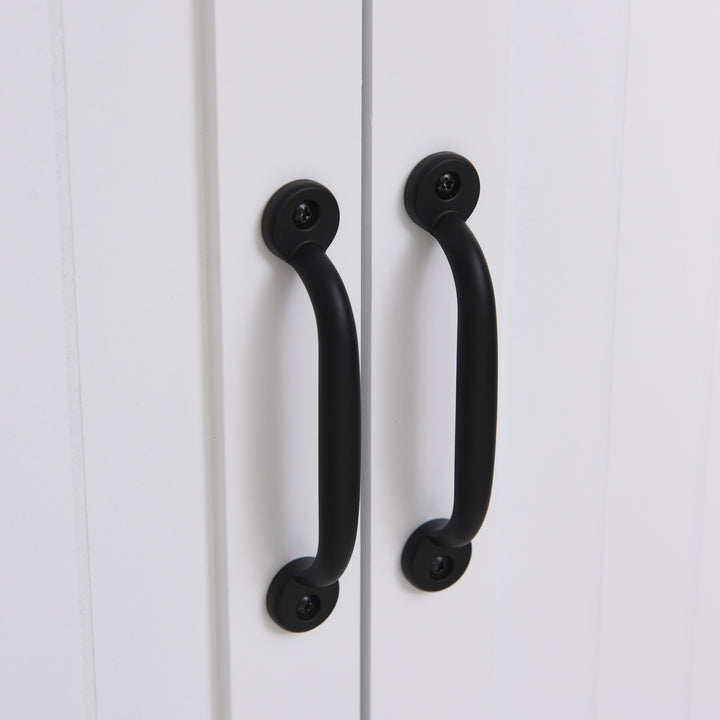 Accent Floor Storage Cabinet Kitchen Pantry with Adjustable Shelves and 2 Lower Doors, White