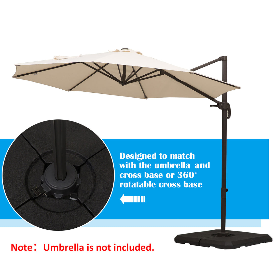 HD Polyethylene Sand or Water Fillable Parasol Base Black