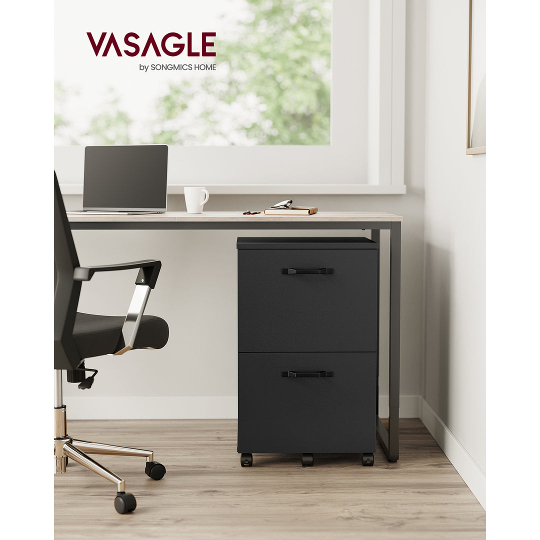 2-Drawer Filing Cabinet Matte Black