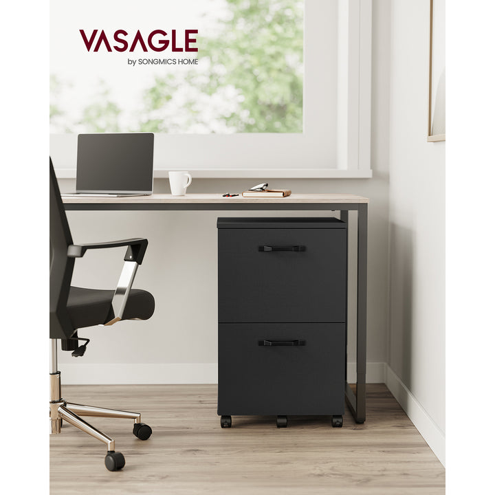 2-Drawer Filing Cabinet Matte Black