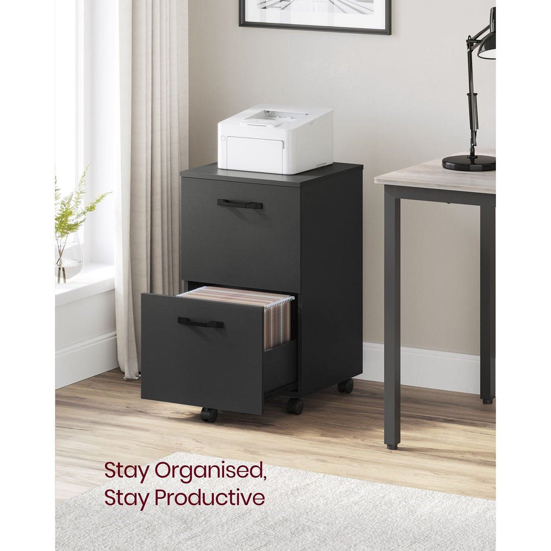 2-Drawer Filing Cabinet Matte Black