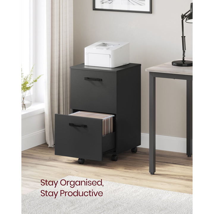 2-Drawer Filing Cabinet Matte Black