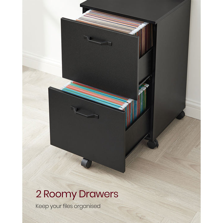 2-Drawer Filing Cabinet Matte Black