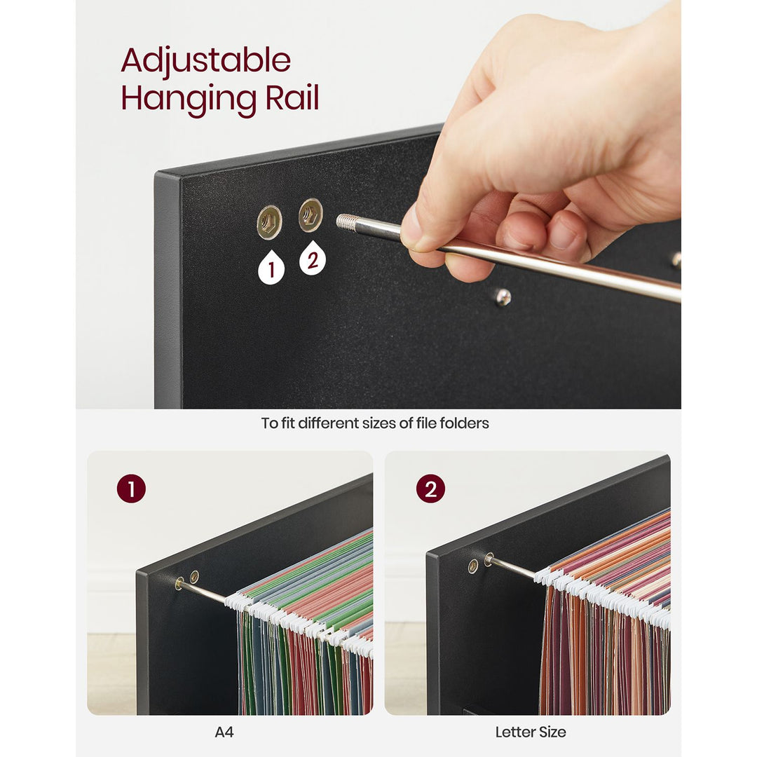 2-Drawer Filing Cabinet Matte Black