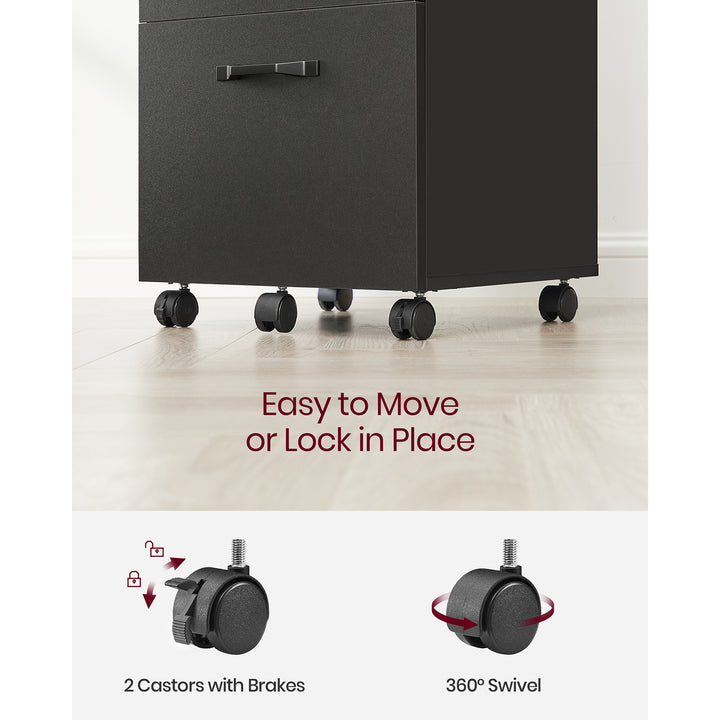 2-Drawer Filing Cabinet Matte Black