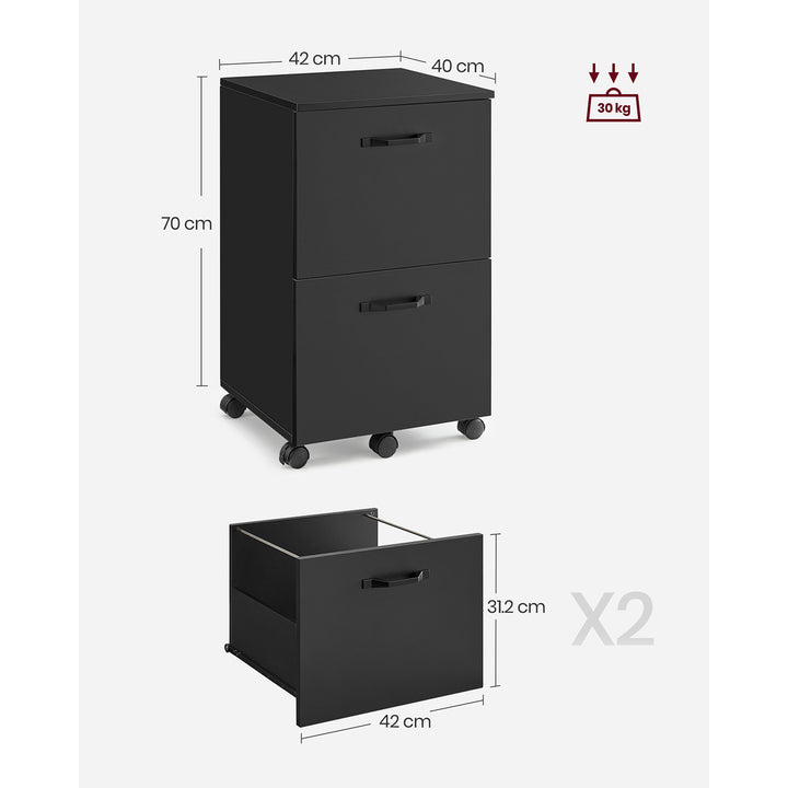 2-Drawer Filing Cabinet Matte Black