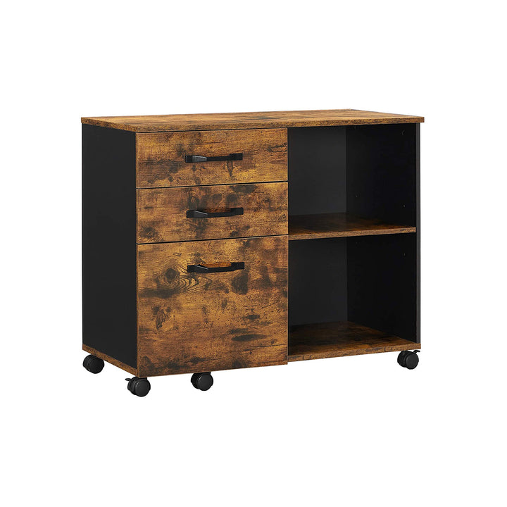 Brown File Cabinet with Storage Compartment