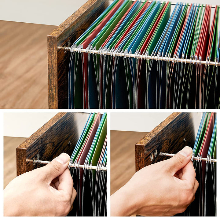 Brown File Cabinet with Storage Compartment