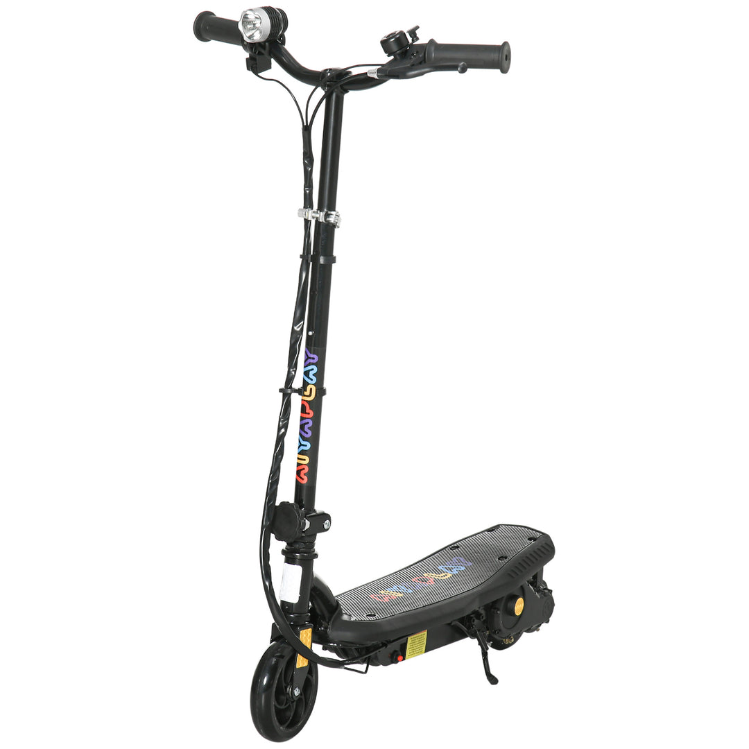 Foldable Electric Scooter, with LED Headlight, for Ages 7-14 Years - Black